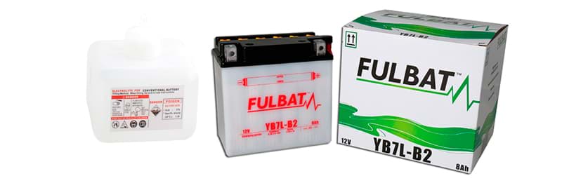 Bild von Blei-Säure-Batterie Fulbat YB7L-B2, mit Säurepaket