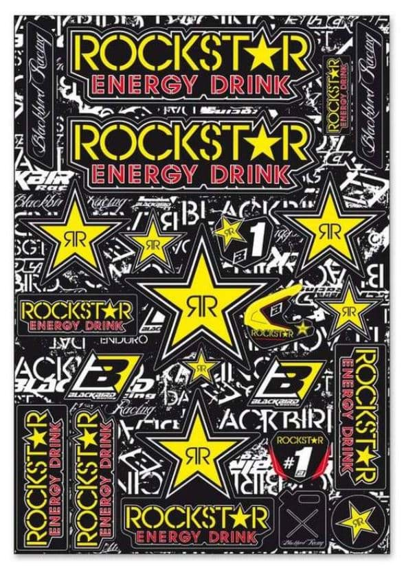 Bild von Aufkleberset FX "Rockstar Energy Blackbirdracing", 50 x 35cm