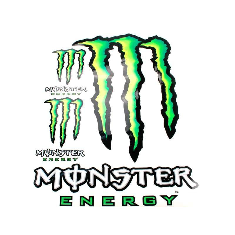 Bild von Aufkleberset "4R Monster Energy", schwarz/grün, 50 x 35cm